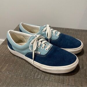 Vans Era Retro Gibraltar 2 tone blue suede / canvas shoes. Mens 12